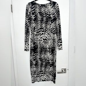 Topshop Bodycon Midi Dress im Zebra Print